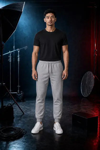 Cotton Fleece Jogger 1 — Cotton Fleece Joggers studio shoot