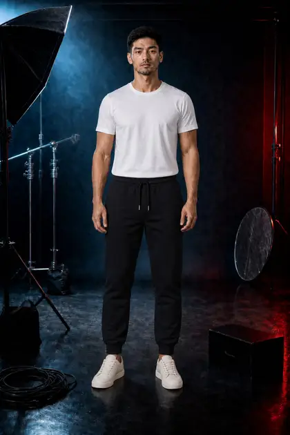 Cotton Fleece Jogger 2 — Cotton Fleece Joggers studio shoot