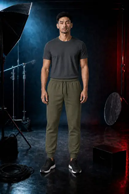 Cotton Fleece Jogger 3 — Cotton Fleece Joggers studio shoot