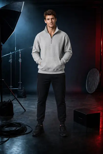 Quarter Zip 1 — Quarter-Zip Hoodies studio shoot